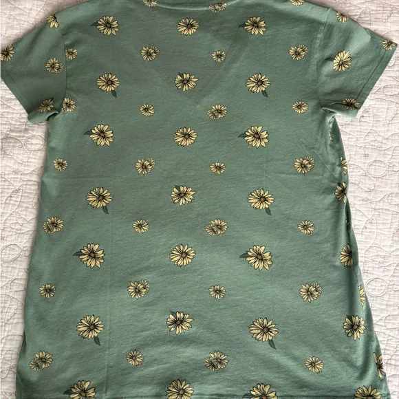 Sunflower V-Neck Crusher Tee by Life Is Good—Green - Picture 6 of 6